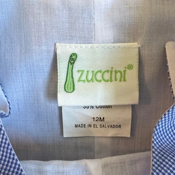 Embroidered Football Blue Gingham Smocked Romper - Picture 2 of 8